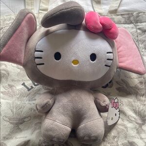 Hello Kitty Elephant Plush with Pink Bow